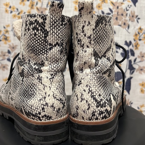 Faux Fur Snake skin combat boots - Picture 6 of 8